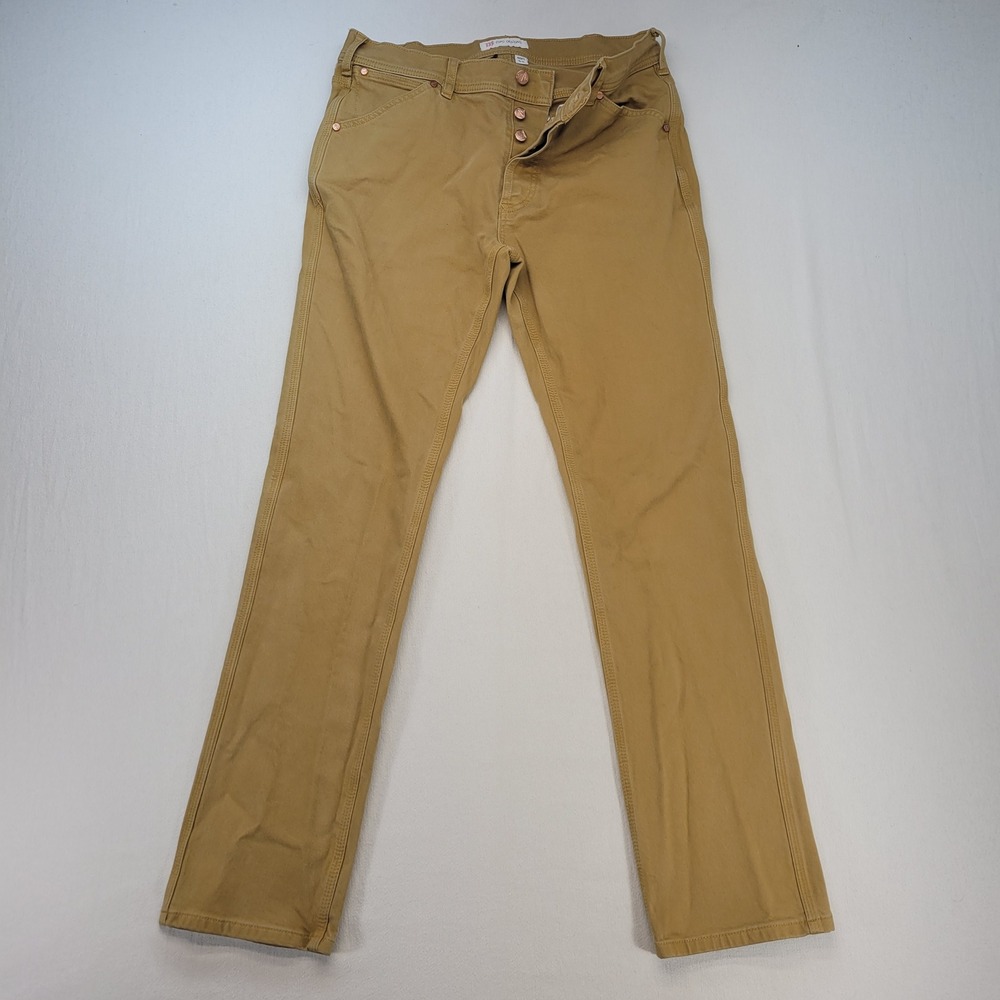 Topo Designs Pants Mens 32x31 Brown Canvas Straight Organic Cotton Button Fly